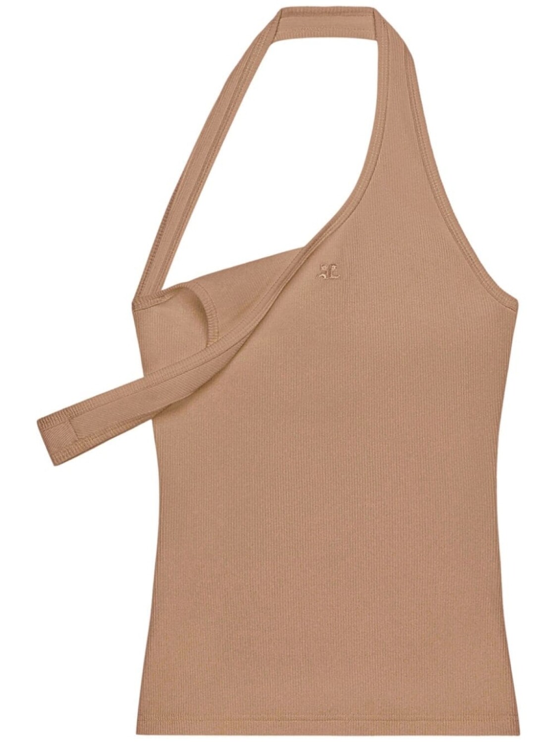 

Courrèges топ 90's асимметричного кроя в рубчик, серый