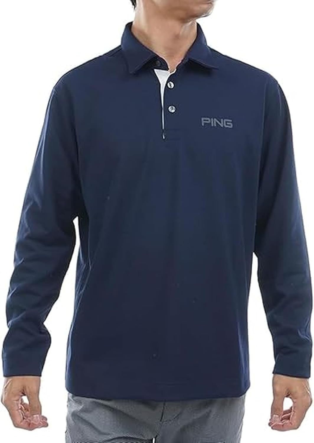 

Мужская рубашка-поло с длинным рукавом Ping 621-5261800 (Dry Mix: впитывающая, быстросохнущая) / для гольфа, темно-синий