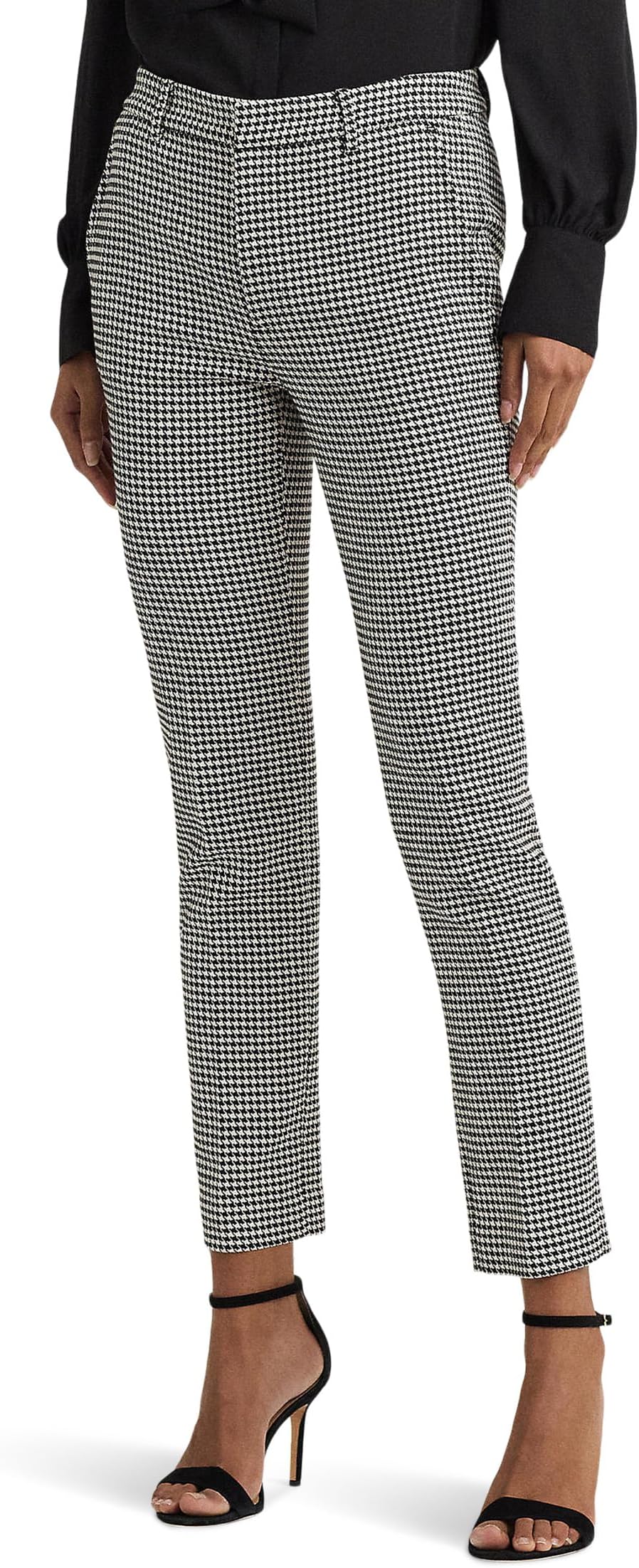 

Брюки Lauren Ralph Lauren Houndstooth Twill Cropped Pants, цвет Black/Mascarpone Cream