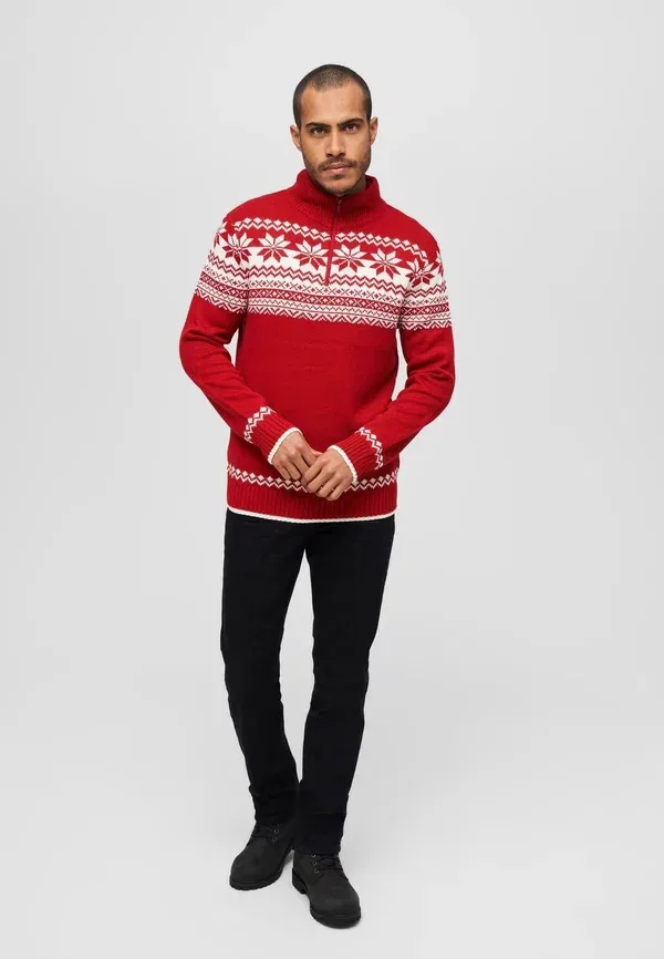 Свитер Troyer norweger jumper Brandit, красный — фото 2