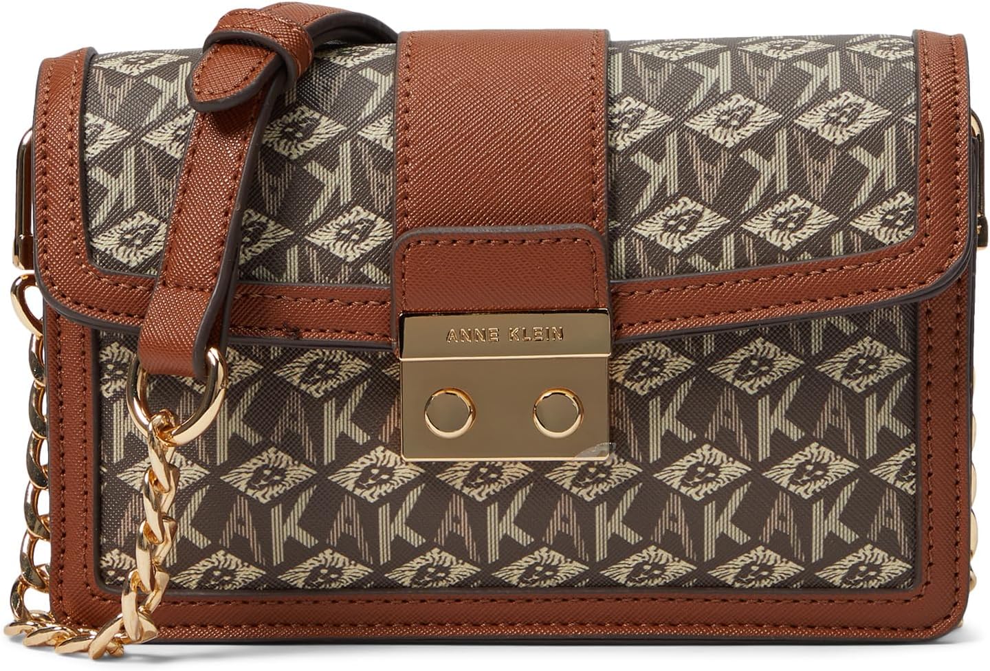 

Сумка кросс-боди Anne Klein East/West Mini Flap Crossbody, цвет Cream/Brown/Saddle