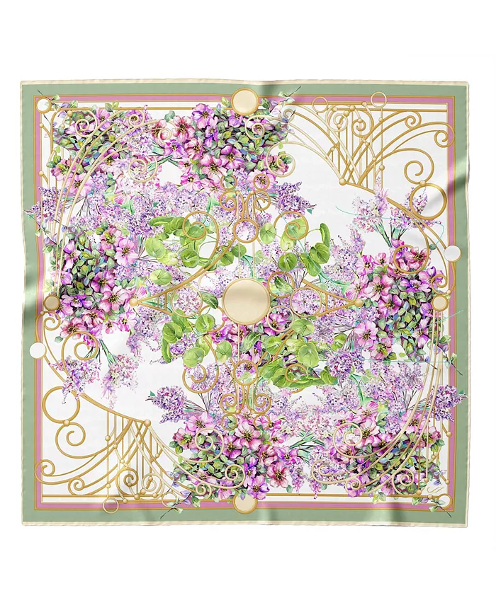 

"Lilac Garden" - Женский шейный платок из шелка ручной работы Elizabetta, розовый