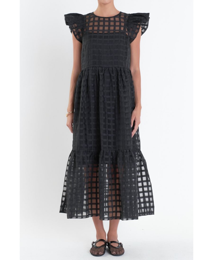 

Женское миди-платье из органзы English Factory, Black