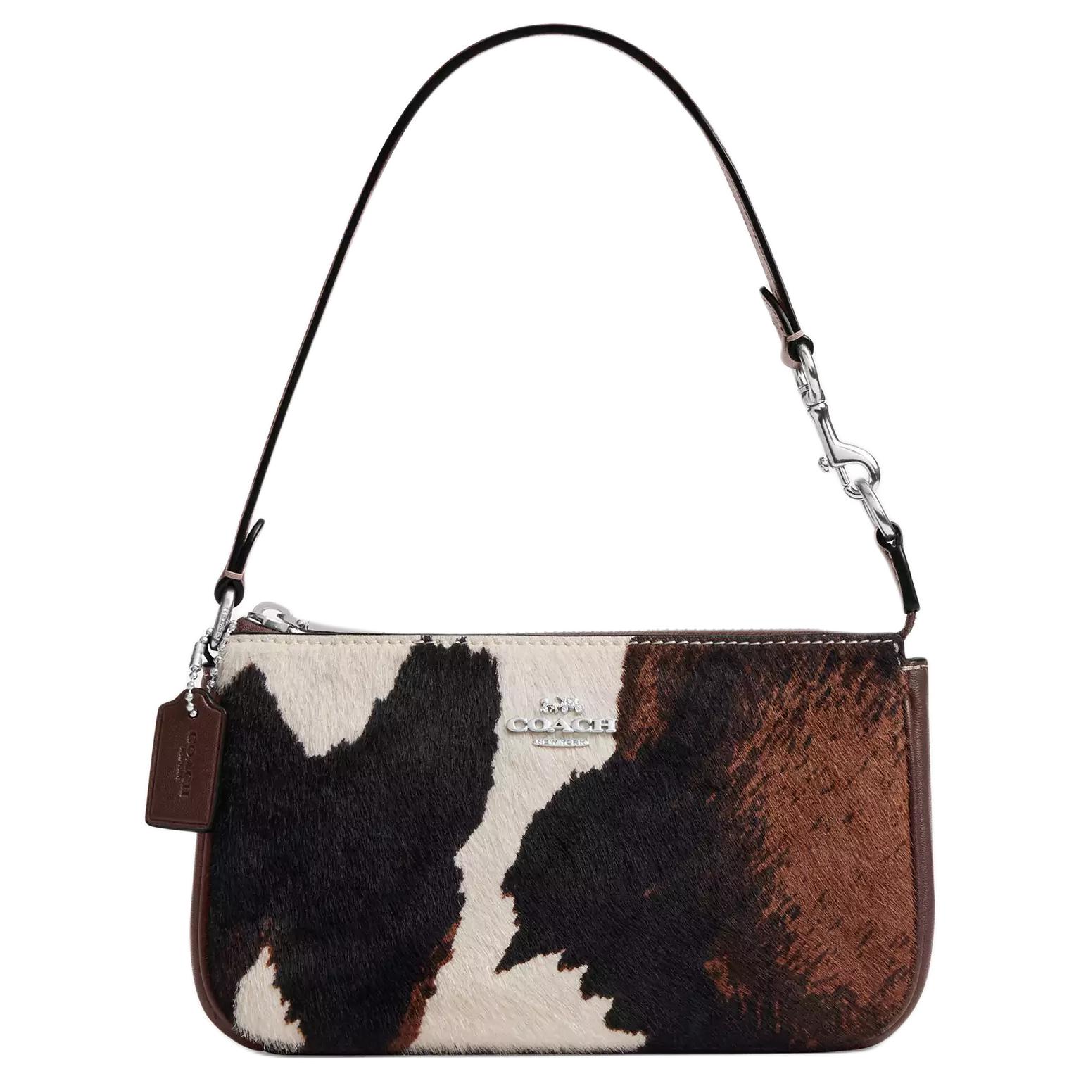 

Сумка через плечо из телячьей кожи с волосами и гладкой кожи COACH, basic set (bag+dust bag)