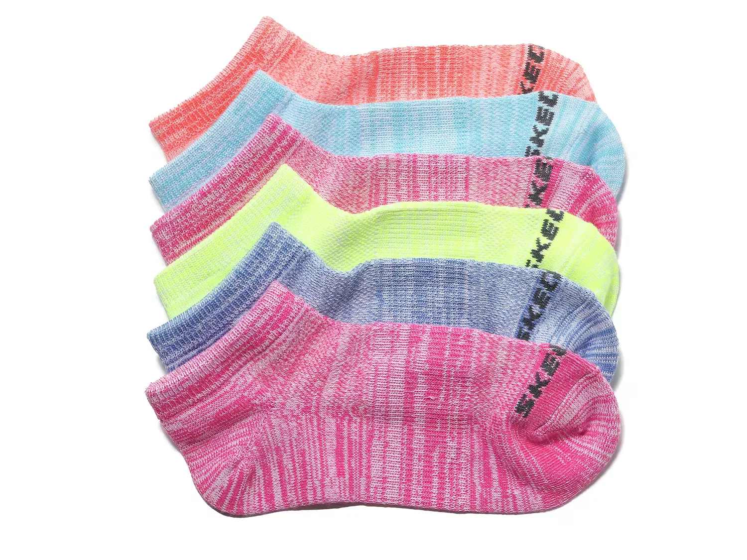 

Детские носки No Show - набор 6 пар Skechers, Multicolor Neon
