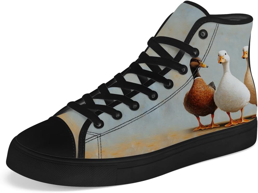 

Кеды на высокой подошве Chebing с уткой для мужчин и женщин, мультяшные кеды на высокой подошве, шнуровка, повседневная обувь, подарки для девушек и мальчиков, синий