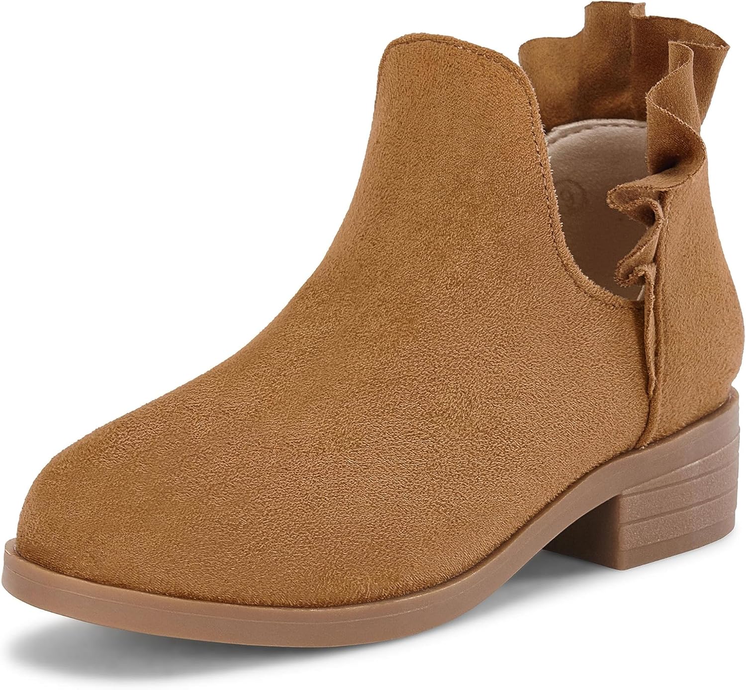 

Ботильоны FISACE с оборками на щиколотке, V-образным вырезом, массивным низким каблуком, нарядные вестерн-бутильоны, Brown