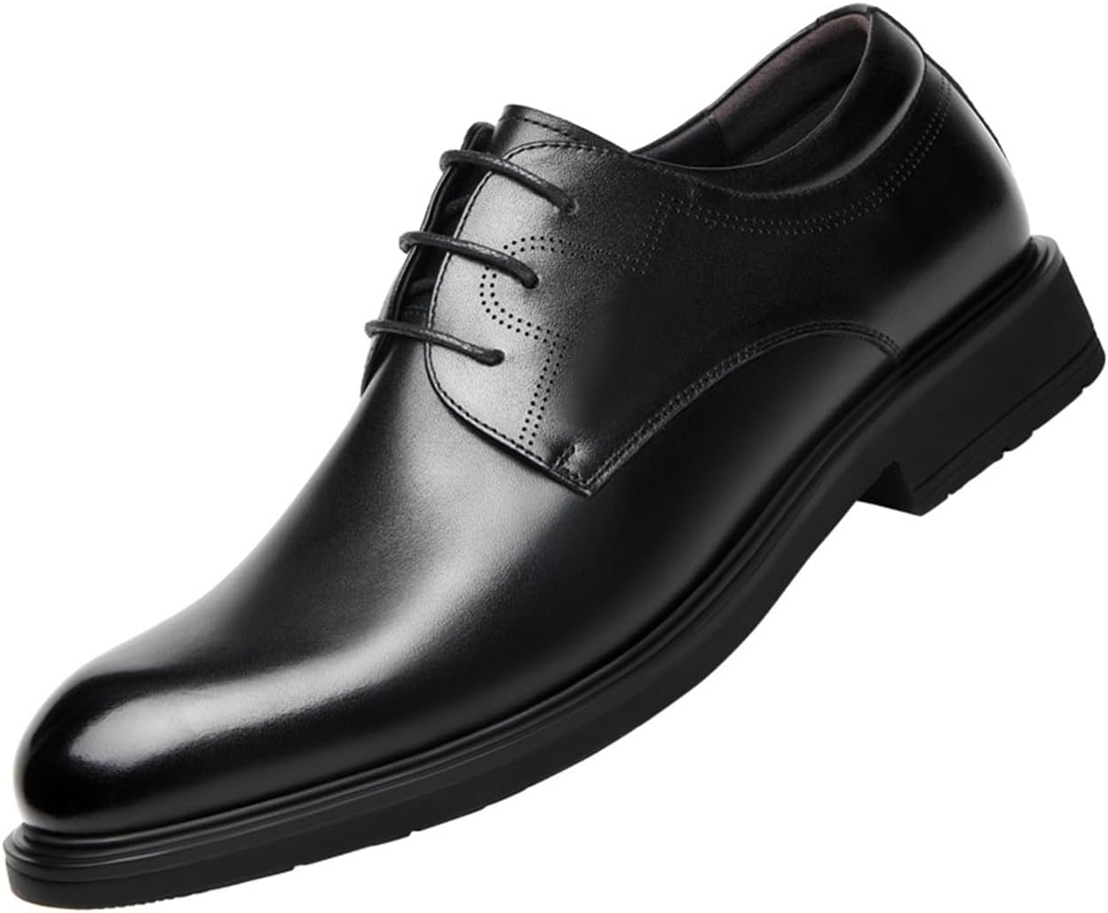 

Мужские деловые туфли VIBLiSS с поднятой подошвой, кожаные оксфорды, современная незаметная модель для увеличения роста, формальные шнурованные туфли, 314 (на 8 см) выше, черный