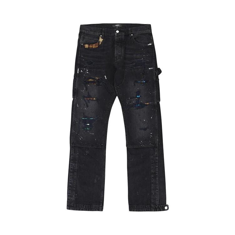 

Брюки Amiri Plaid Carpenter Pants Aged Black, черный