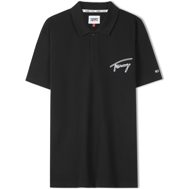 

Tommy Hilfiger Мужская черная поло, Черный, Tommy Hilfiger Мужская черная поло