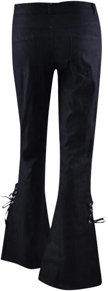 Джинсы Flare для женщин Skinny Flare с боковой шнуровкой — фото 4