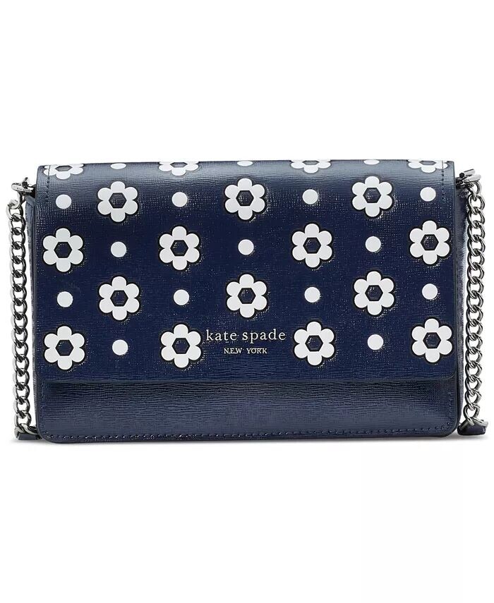 

Кошелек через плечо из сафьяновой кожи с клапаном и цепочкой Morgan Daisy Dot Kate Spade New York, мультиколор