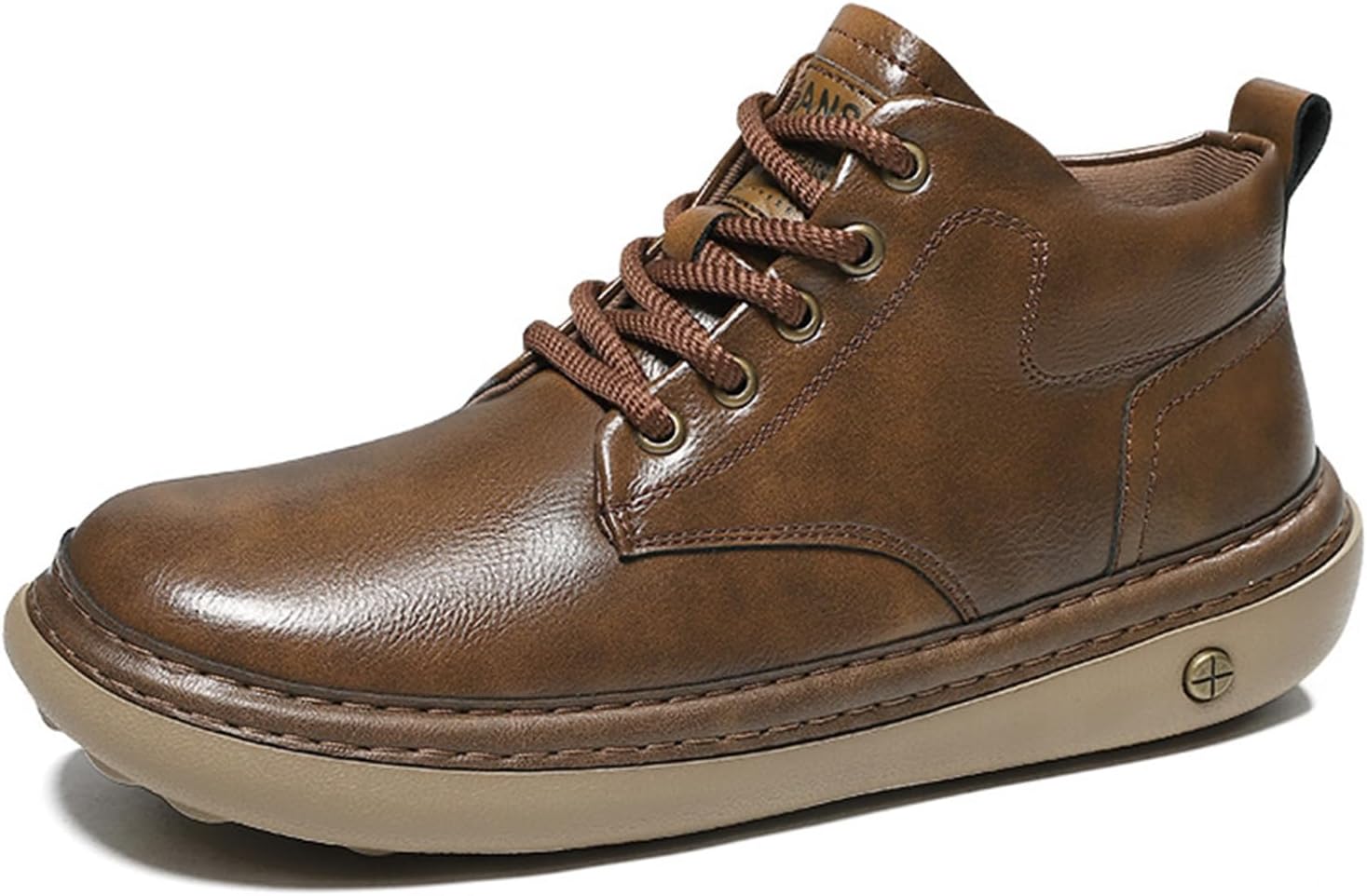 

Мужские повседневные чукка-бутсы на щиколотку, кожаные, с шнуровкой, с амортизирующей подошвой, платформой, удобные, противоскользящие, чукка-бутсы, средний верх, для ходьбы и вождения Oxngdmdm, коричневый