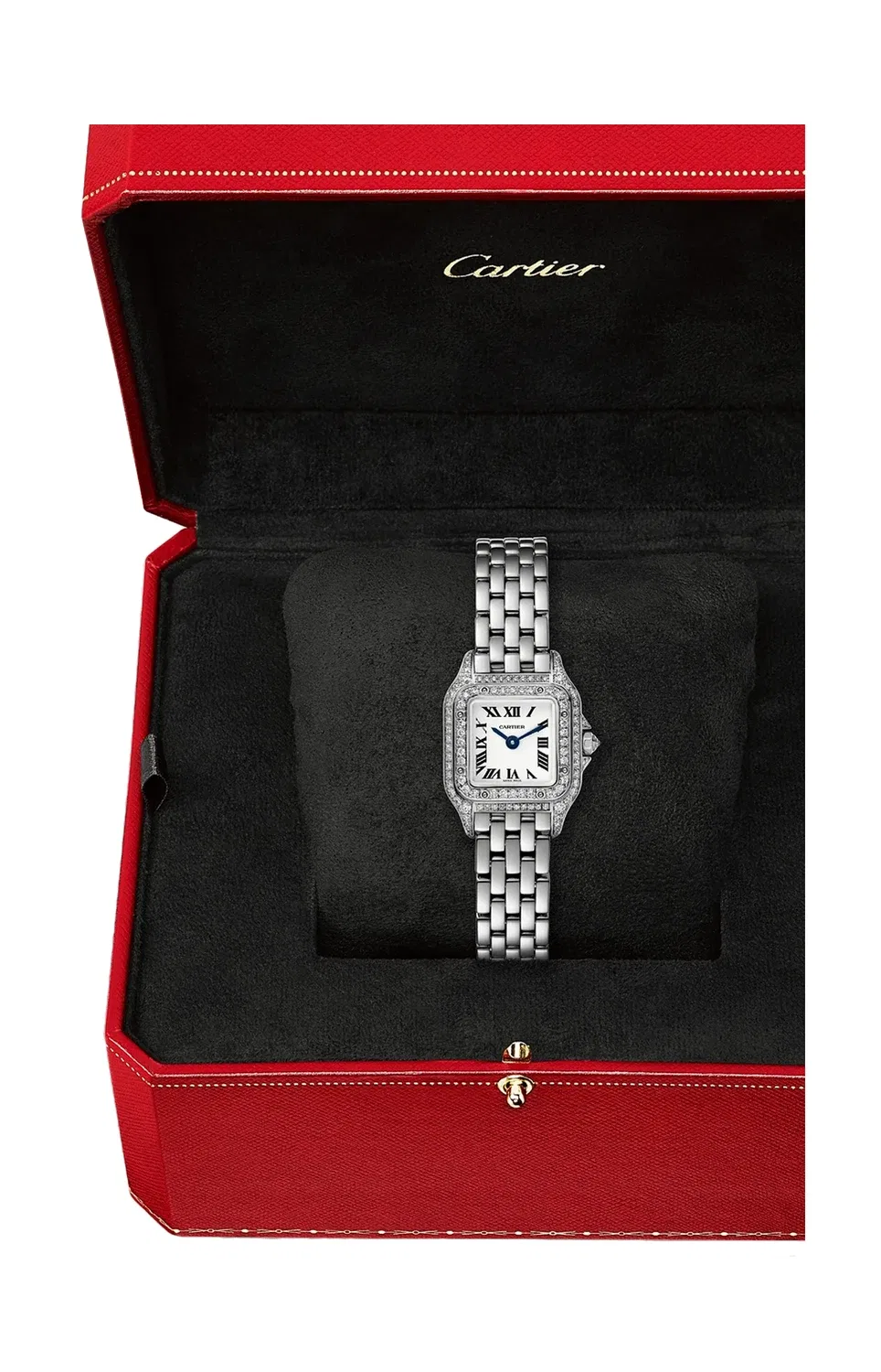 PANTHÈRE DE CARTIER, модель мини, белое золото, бриллианты, кварц - WJPN0046, синий — фото 3