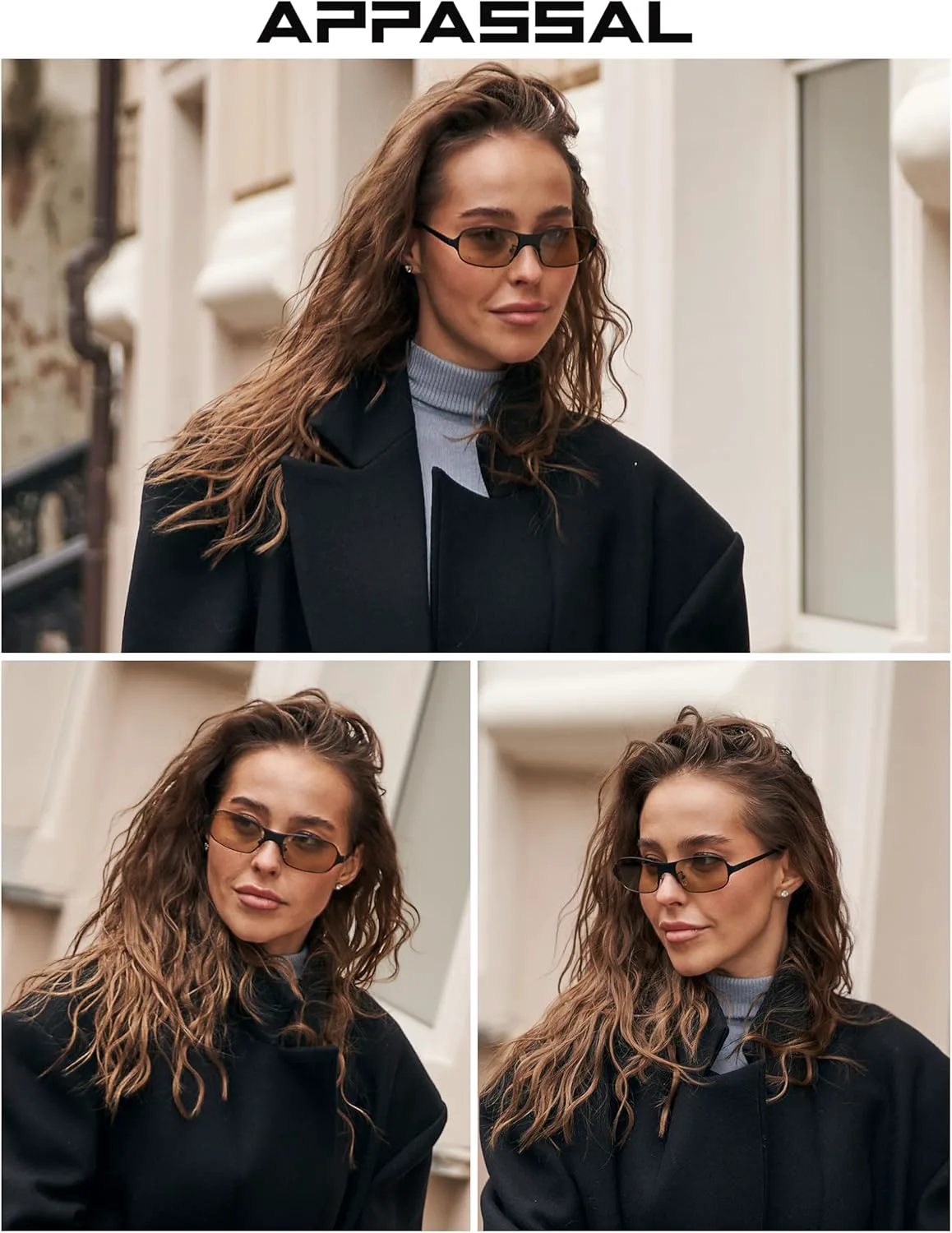 

Ретро-модные прямоугольные солнцезащитные очки в стиле Y2K для женщин и мужчин, стильные металлические солнцезащитные очки AP3782 Appassal, C7 Sand Silver/Grey