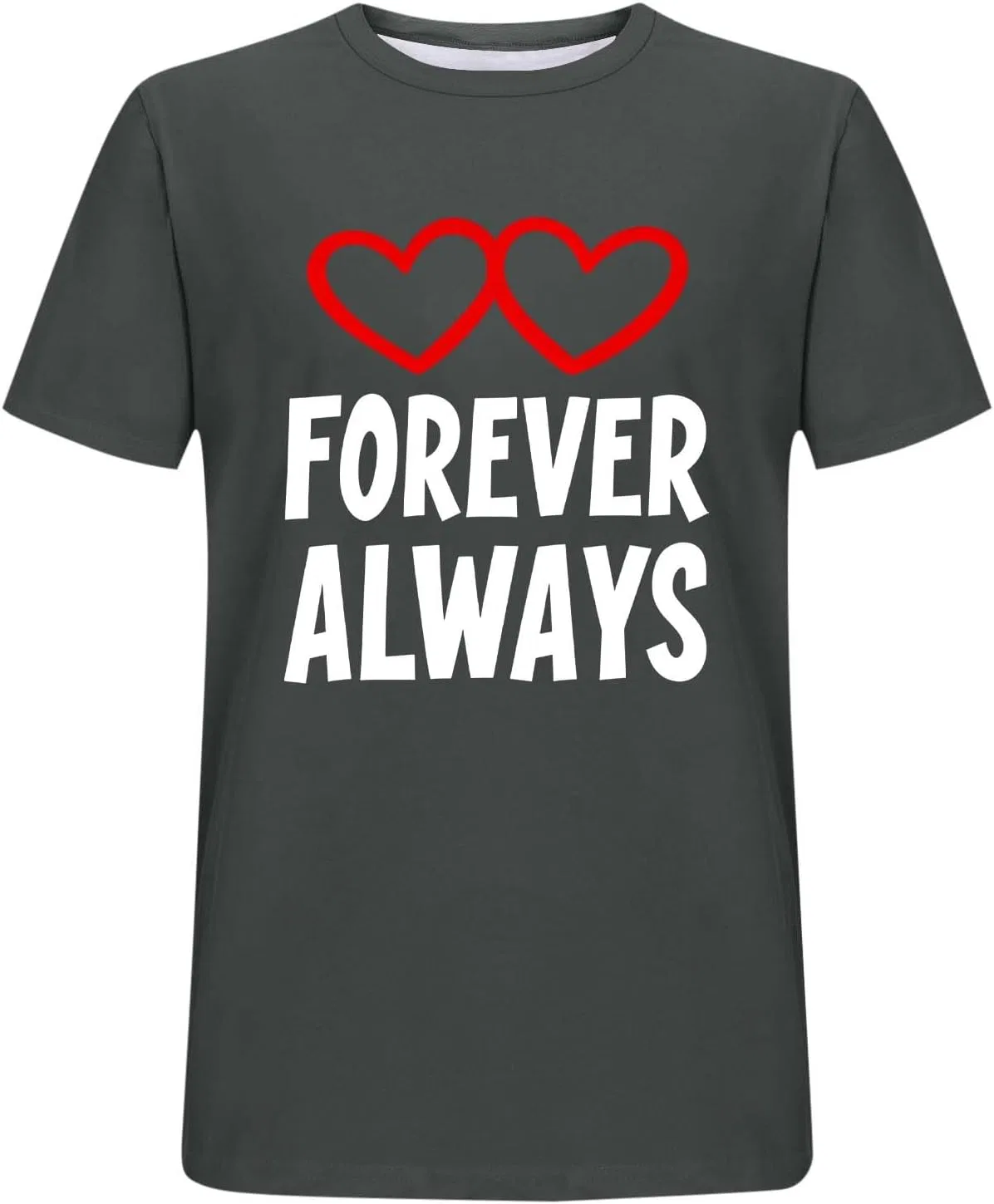 Футболка Forever Always Valentine's Day с коротким рукавом и принтом Love, летний топ Generic, серый — фото 4