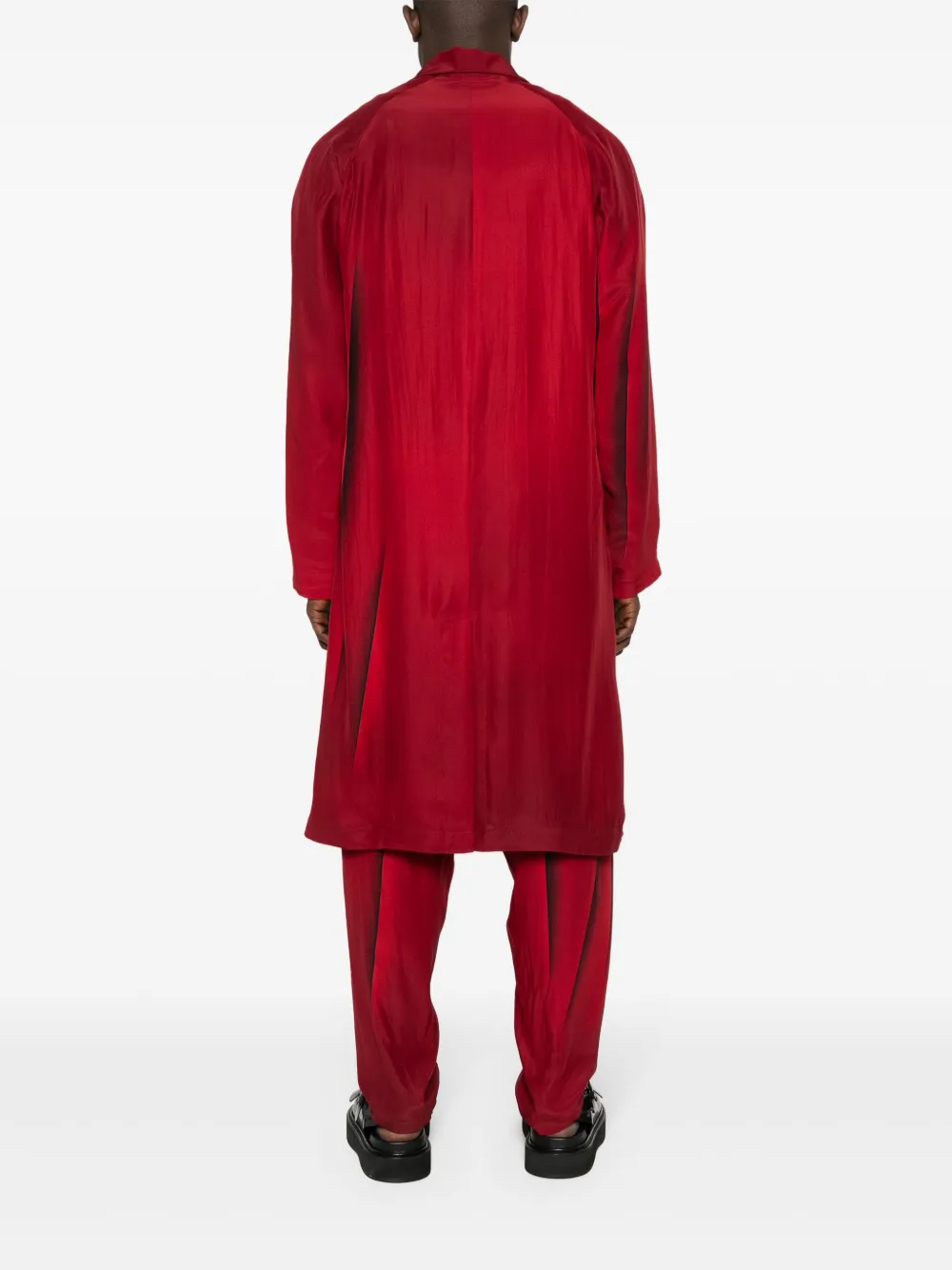 Пальто с абстрактным принтом Yohji Yamamoto, красный — фото 4