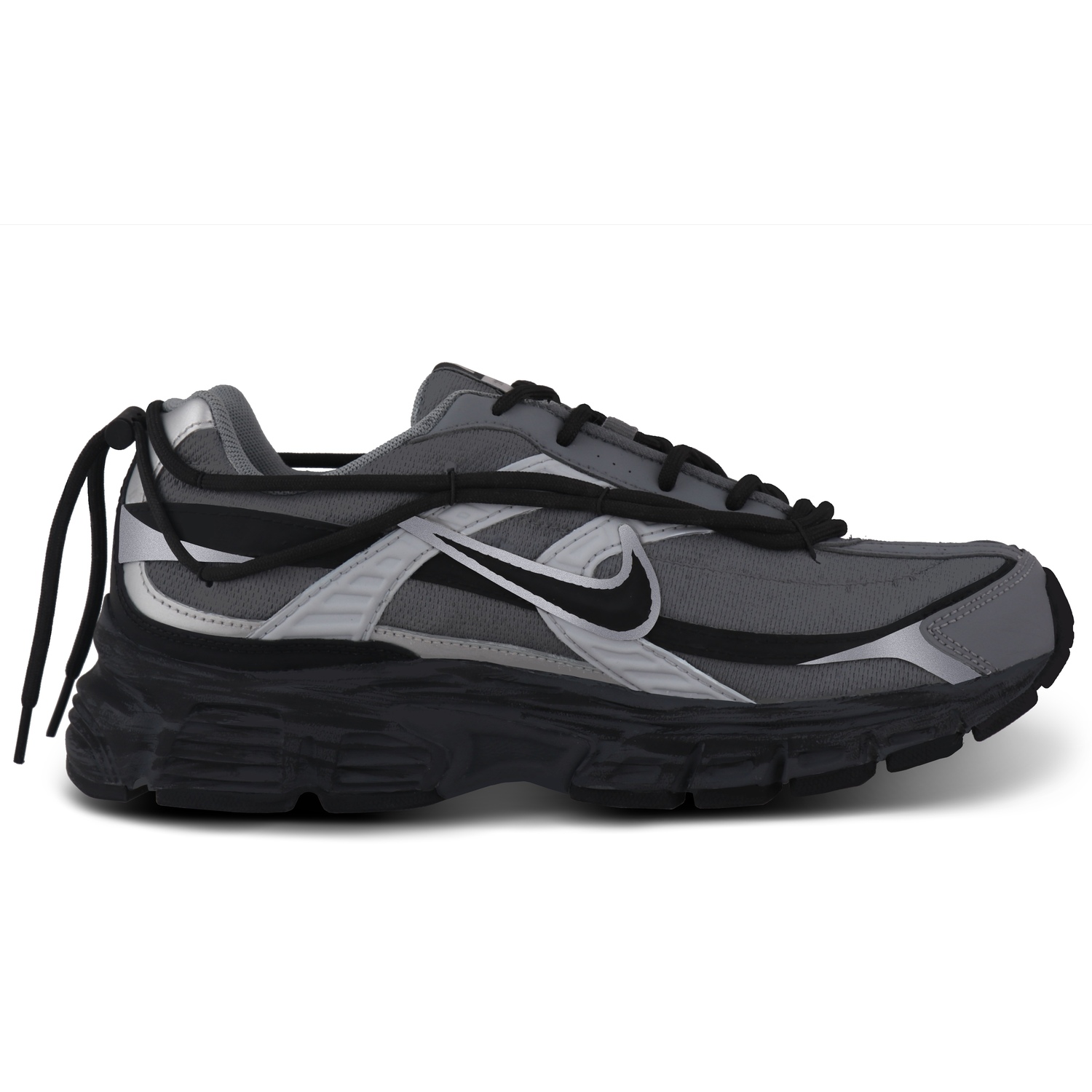 Initiator Fabric Cushioning Slip Resistant Abrasion Resistant Breathable Support Height Increasing Low top Nike, черный серый — фото 4