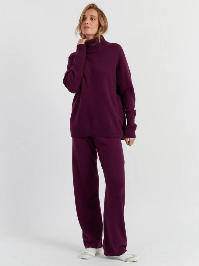 

Свободный свитер из чистого кашемира с воротником-стойкой Chinti & Parker, Mulberry