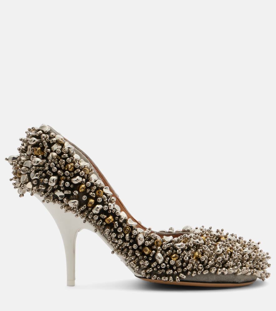 Туфли с отделкой из кожи и украшениями Dries Van Noten, Silver — фото 4