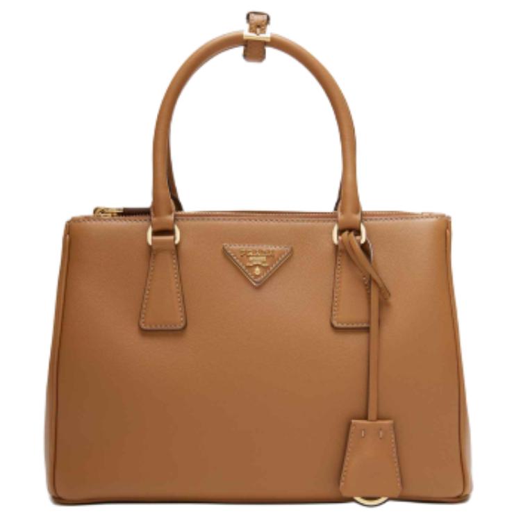 

PRADA Женская сумка через плечо из коровьей кожи среднего размера карамельного цвета