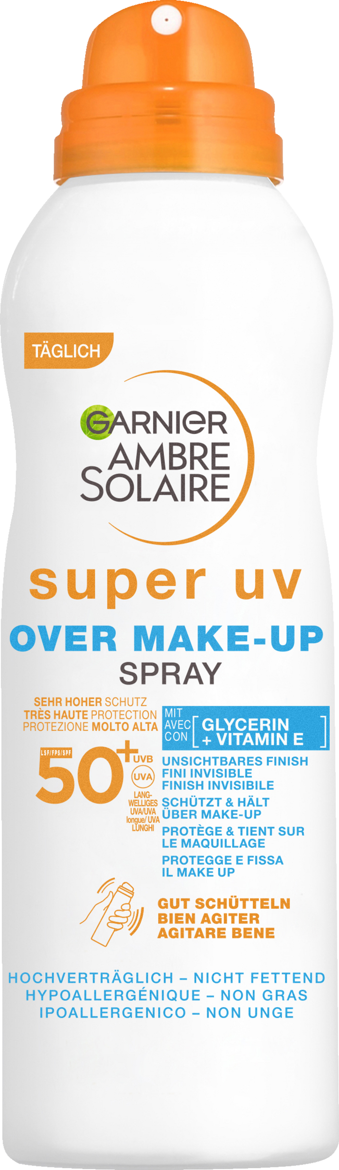 

Солнцезащитный крем Garnier Ambre Solaire Super UV Over Make-up Spray LSF 50