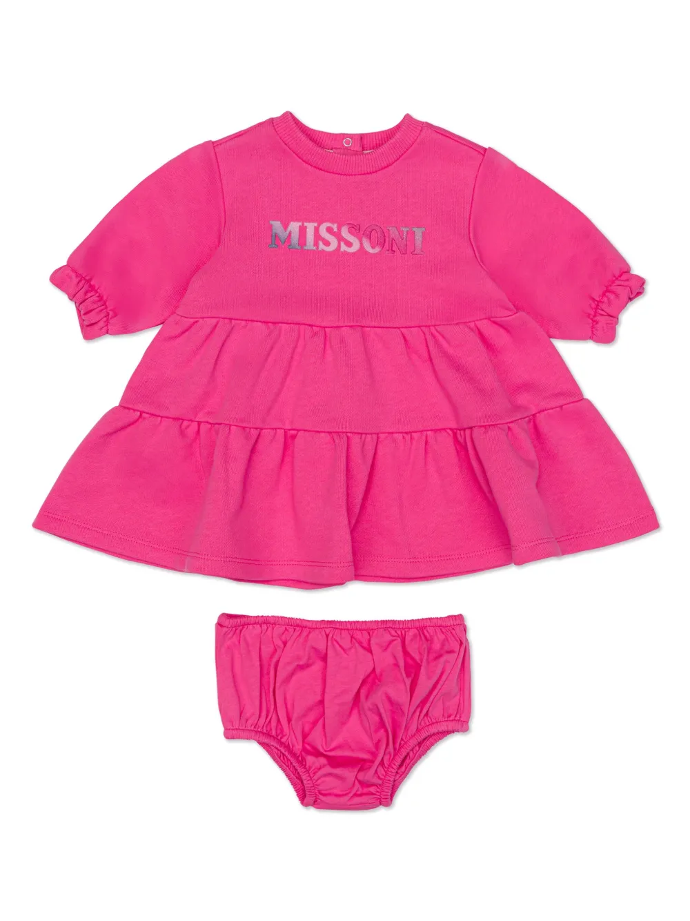 

Комплект из платья и блумеров с логотипом Missoni Kids, розовый