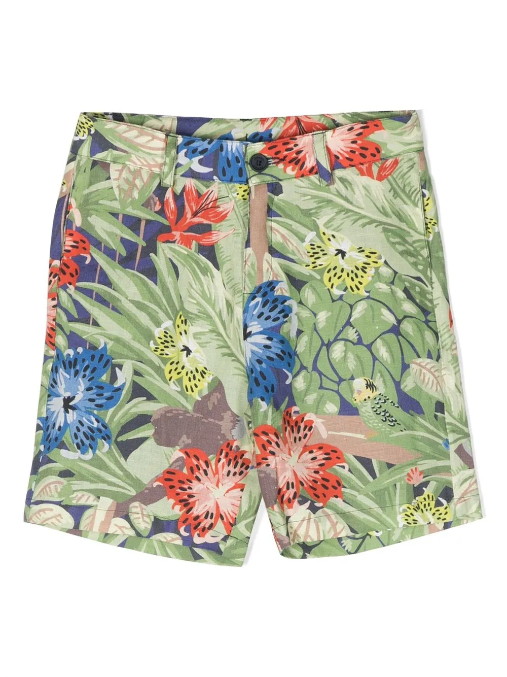

Шорты с цветочным принтом Kenzo Kids, зеленый