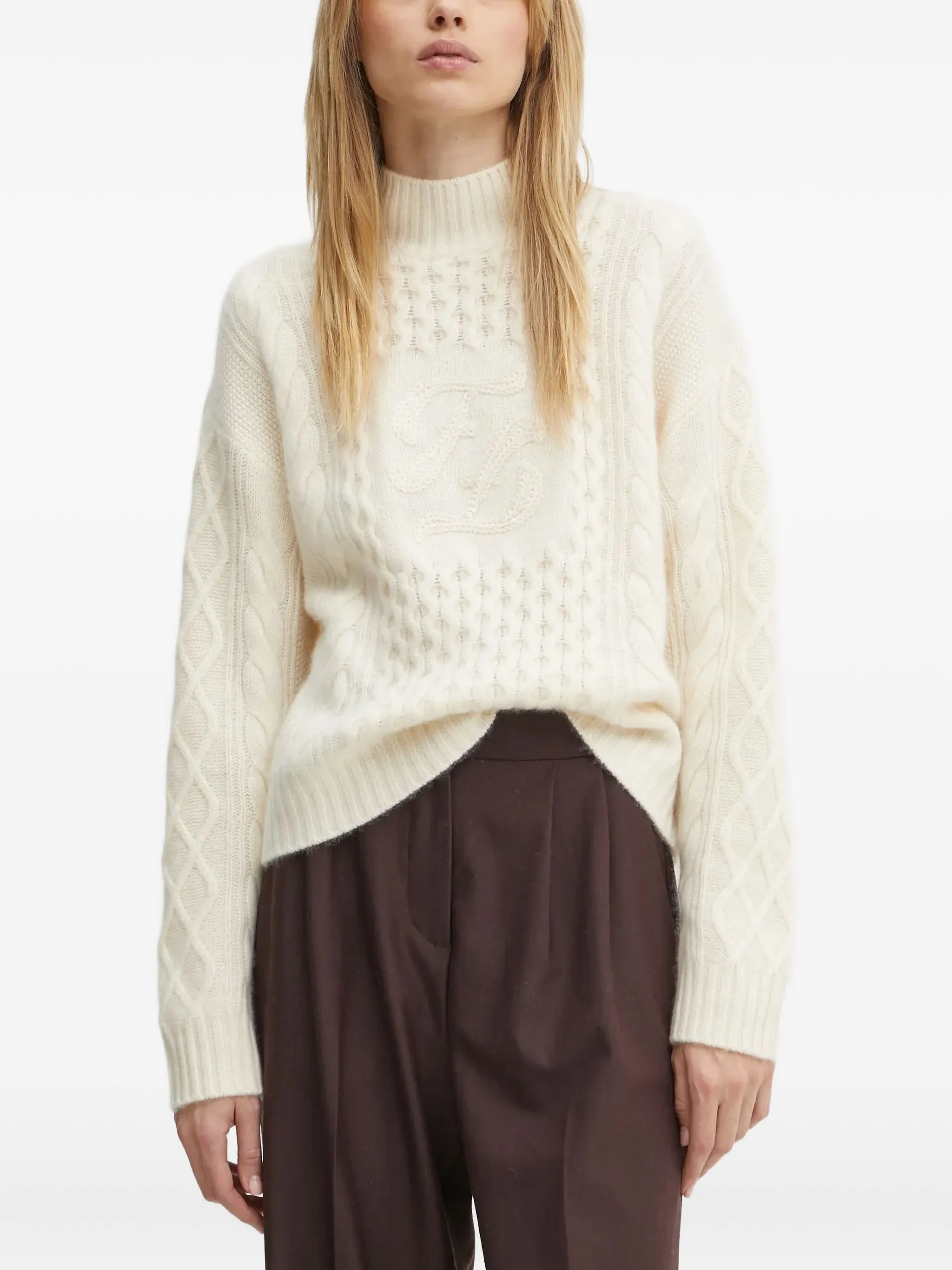 

Пуловер с логотипом, выполненный из трикотажа-тросика From Future, нейтральный