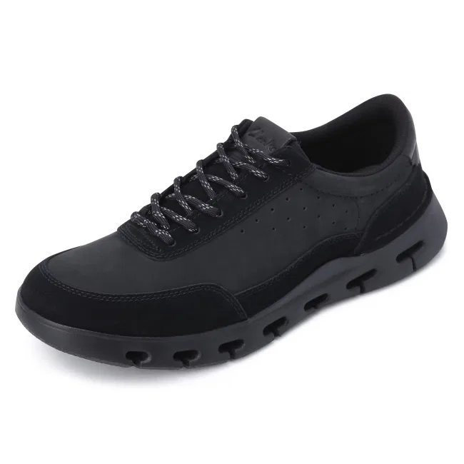 Мужские лёгкие спортивные гибридные кроссовки чёрные от Clarks