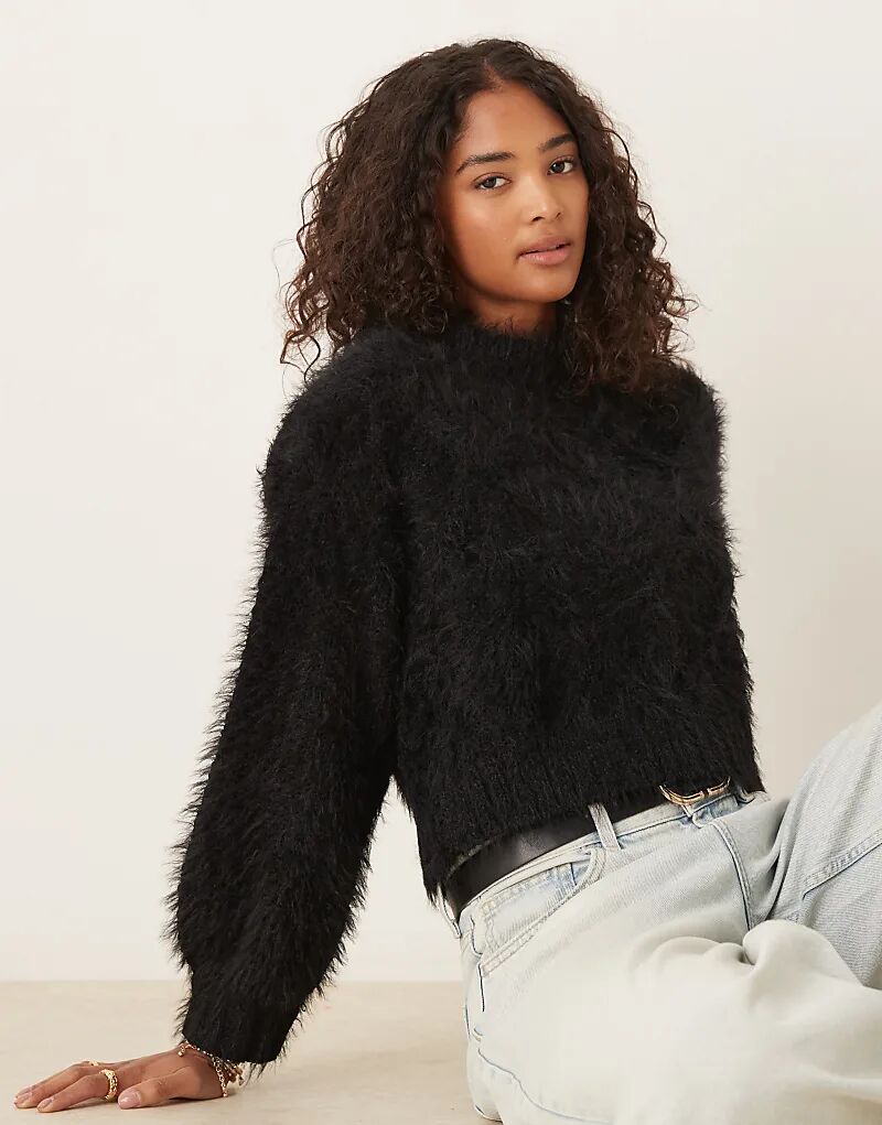 

Гламурный джемпер с длинными рукавами черного цвета