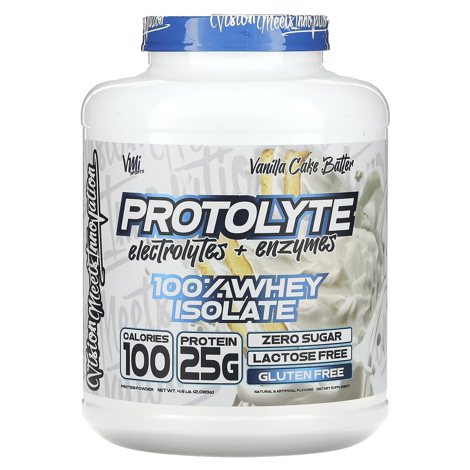 

ProtoLyte, 100% Сывороточный изолят, ванильное тесто, 4,6 фунта (2089 г) Vmi Sports