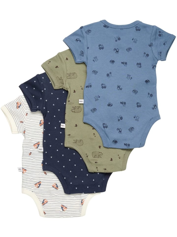 

Pippi Babywear Детский боди с короткими рукавами "Body SS AO-printed (4 шт.)" зеленого цвета