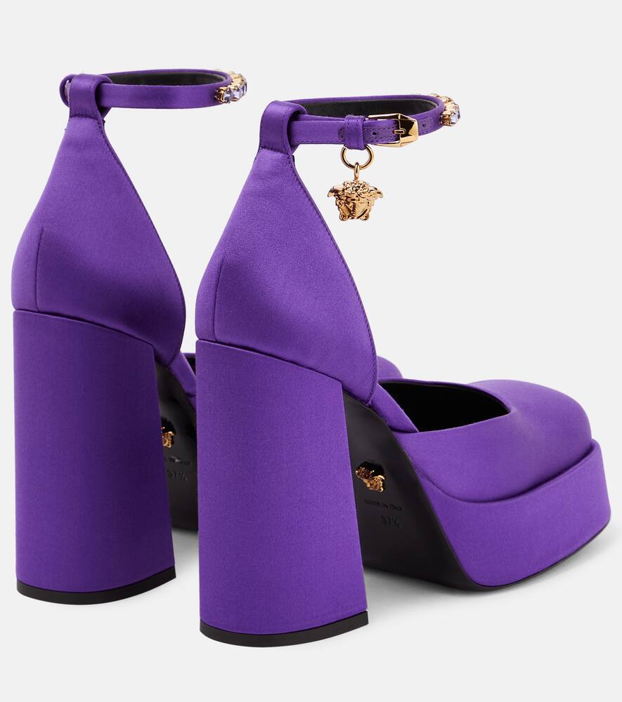 Лакированная платформа туфли на каблуке Versace, True Purple-Versace Gold — фото 3
