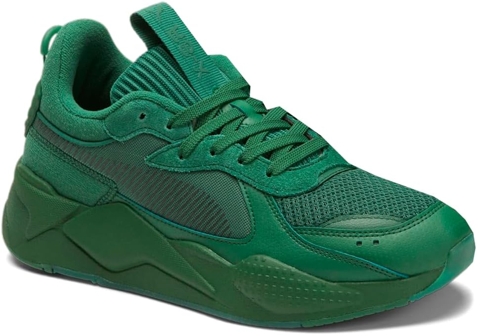 Мужские кроссовки PUMA RS X Mono с шнуровкой, повседневные - зеленые — фото 2