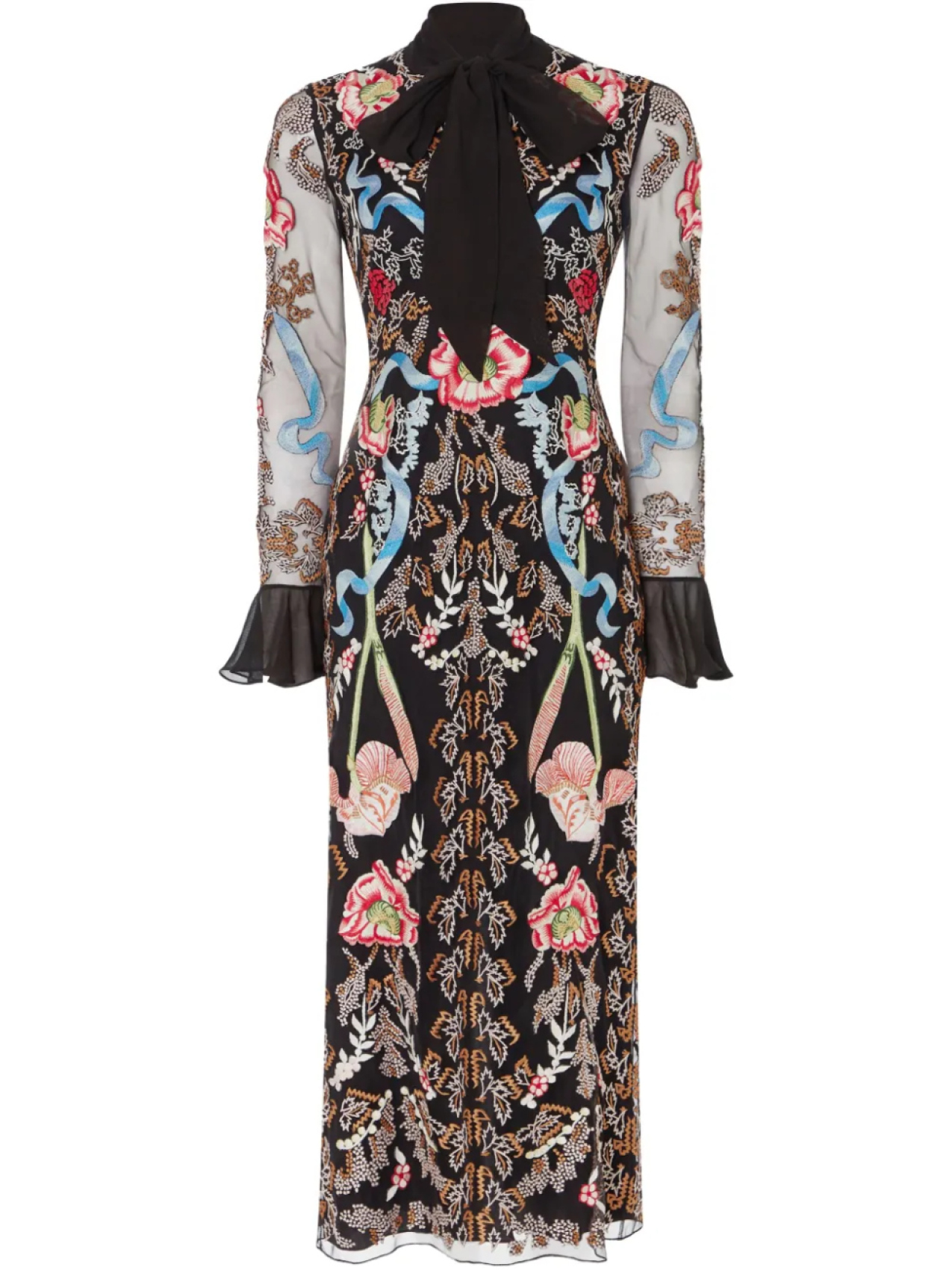 

Temperley London платье миди Bilbao Tie, черный