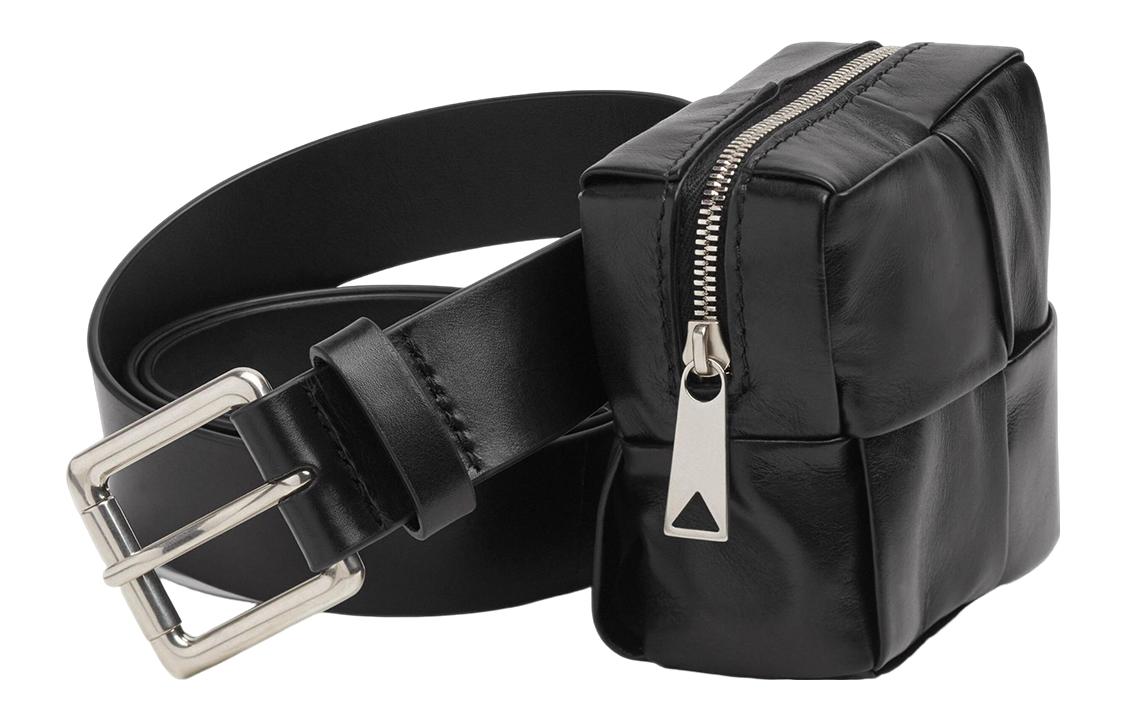 

Bottega Veneta Кожаный ремень женский черный ширина 3 см