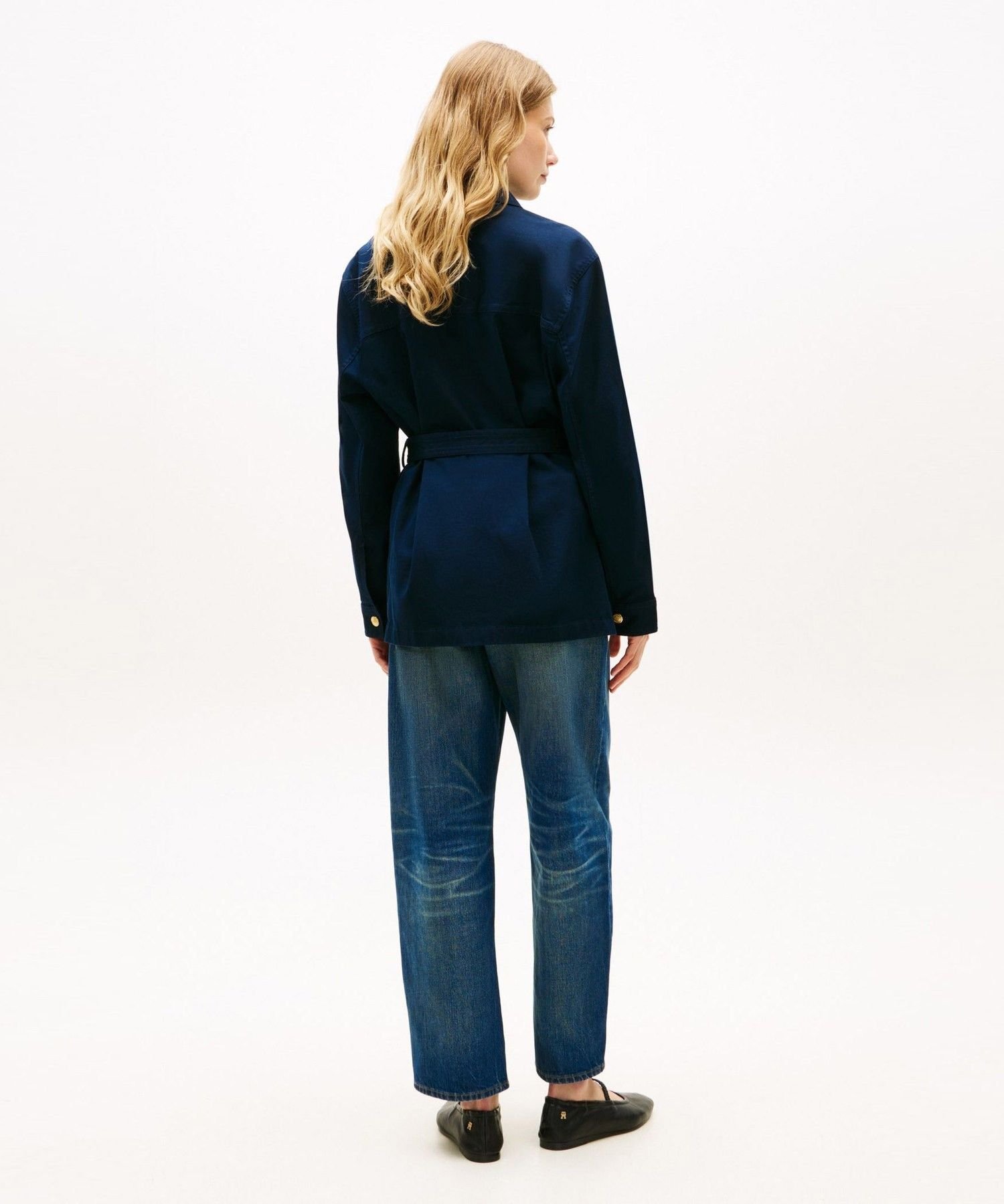 Хлопковая полевая куртка с золотыми пуговицами, размер 26SS TOMMY HILFIGER, Navy C1G — фото 4