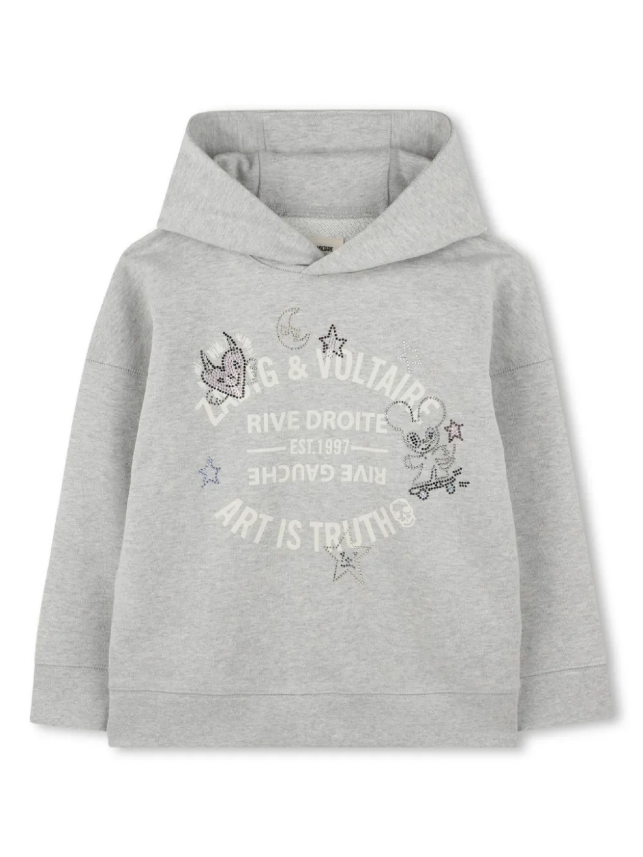 

Худи Zadig & Voltaire Kids с логотипом, серый