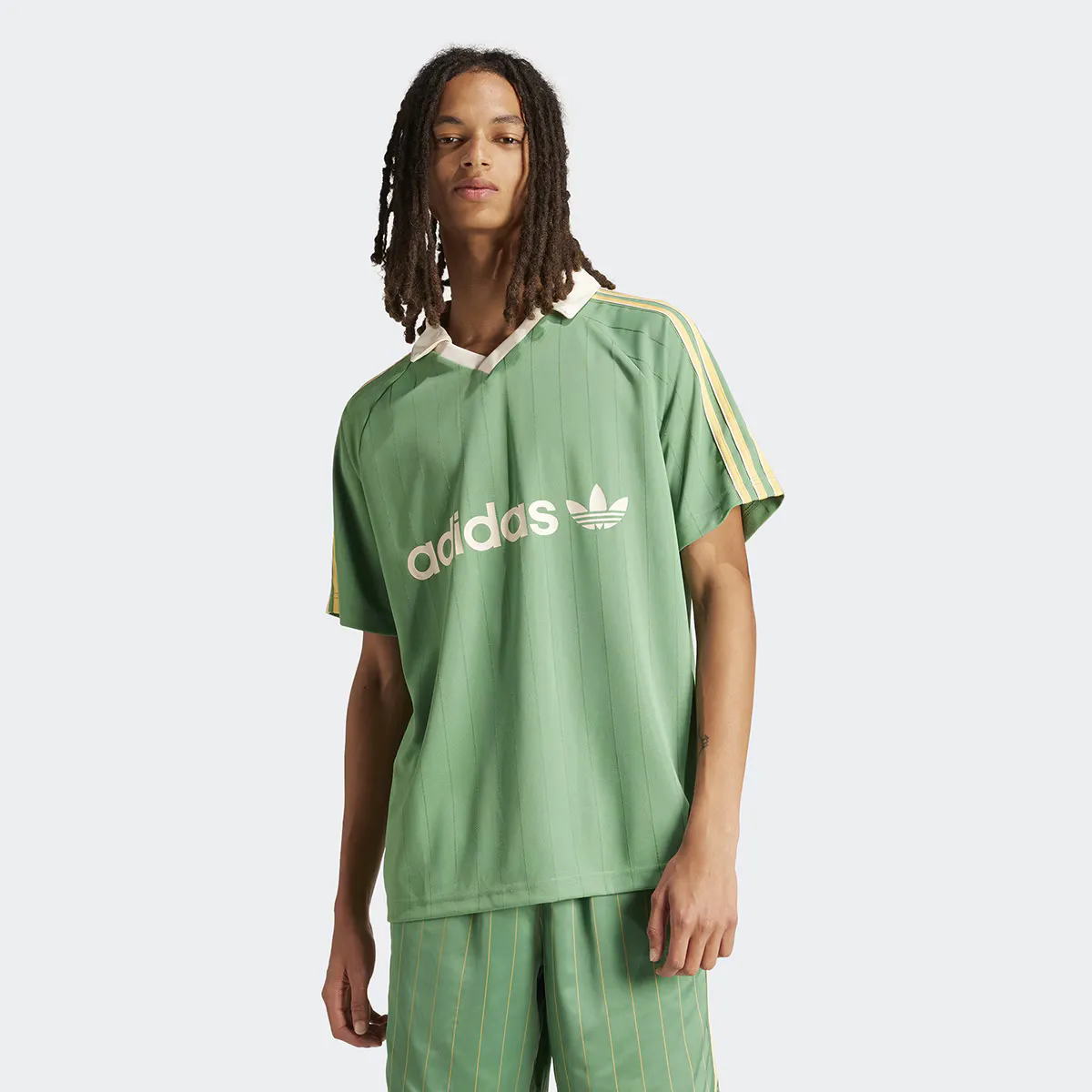 

Мужская рубашка поло Adidas Originals Pinstripe, зеленый