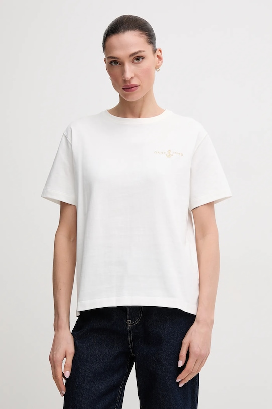 

Хлопковая футболка Gant, белый