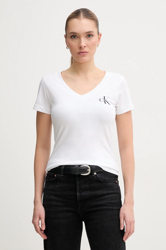 

Хлопковая футболка 2 шт Calvin Klein Jeans, белый