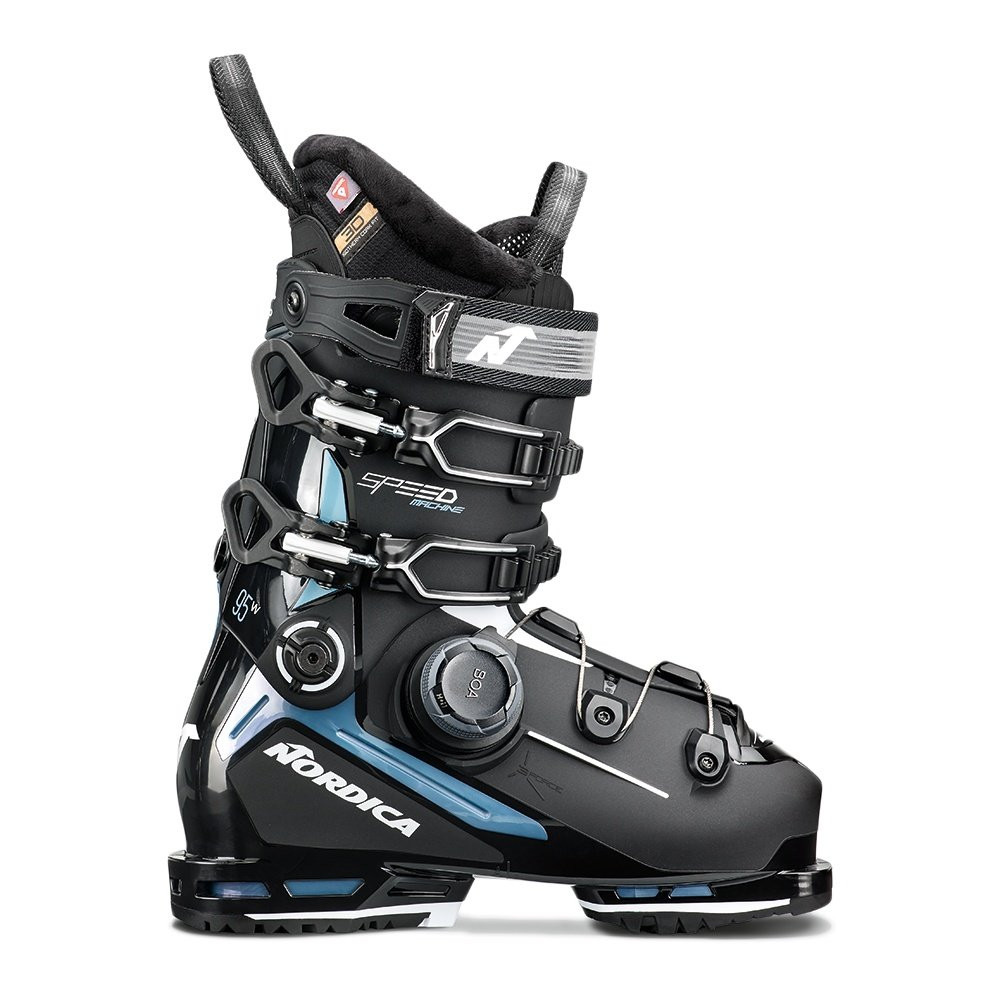 

Горнолыжные ботинки Nordica Speedmachine 3 95 BOA (женские) - зима 2026 года, Black/Light Blue/White
