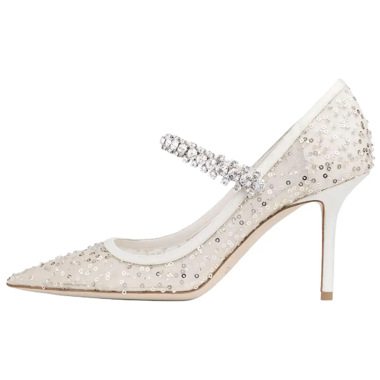 Jimmy Choo Бинг Слим Хилл Высокие каблуки 8,5 см Женские Слоновая кость Белый