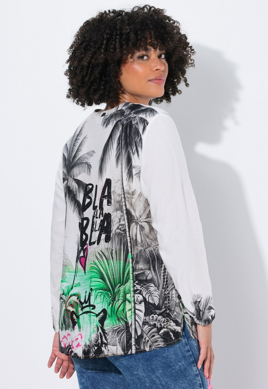 

Блуза Angel of Style BEQUEME PASSFORM, SAFARI/GRAFFITI-DRUCK, Snow White/White