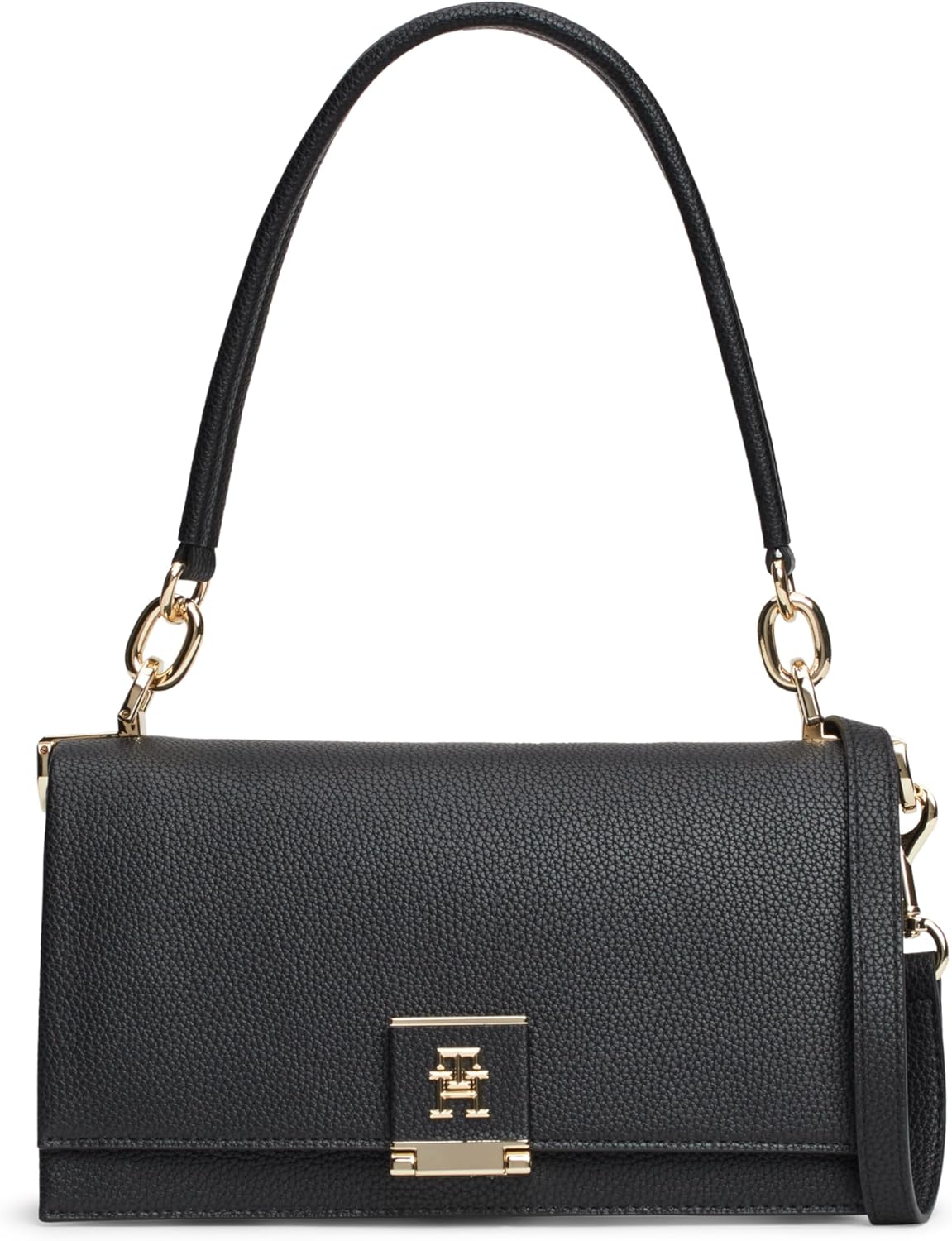 

Кожаная сумка через плечо Tommy Hilfiger со съемным ремнем через плечо, Black