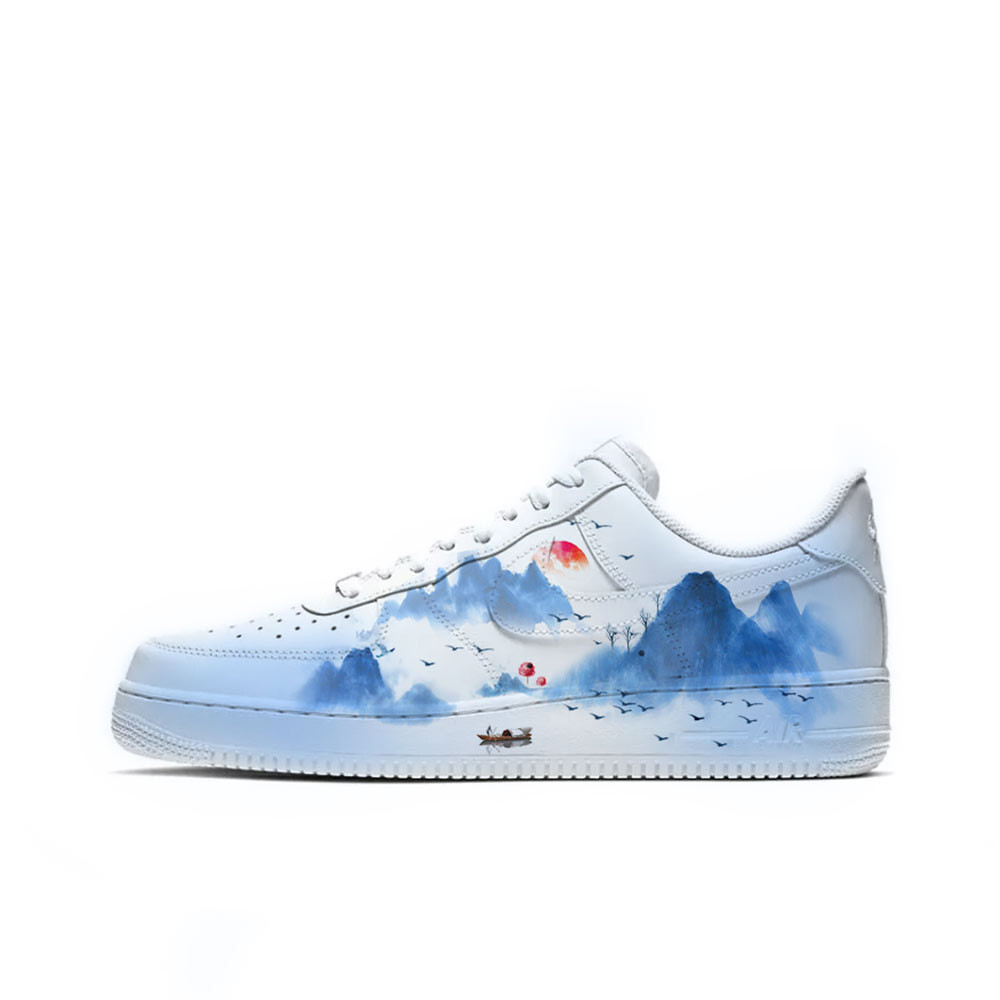 

Кроссовки Nike Air Force 1 Skateboard Shoes Women's Low-Top White Blue, белый/синий