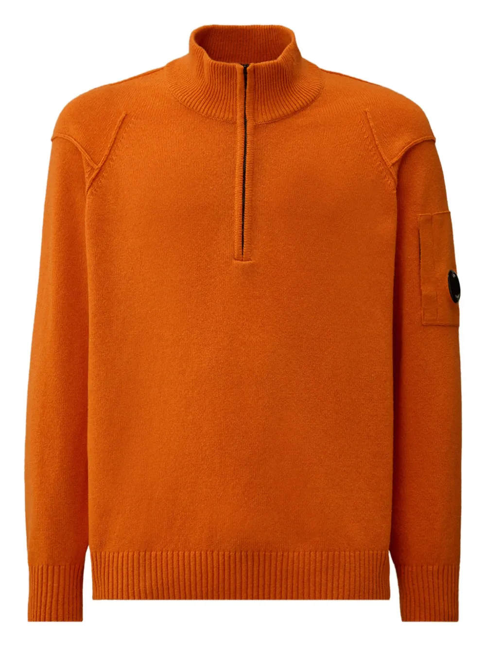 

Свитер на молнии с деталью-линзой C.P. Company, оранжевый