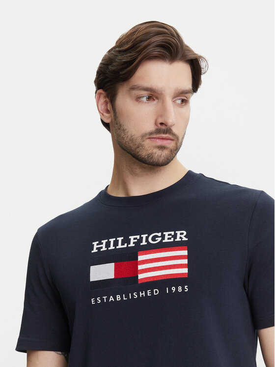 Футболка обычного кроя American Monotype MW0MW39843 Tommy Hilfiger, синий — фото 4