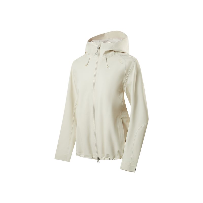 

Ecco Женская куртка из софтшелла, белая, с капюшоном, средней высоты